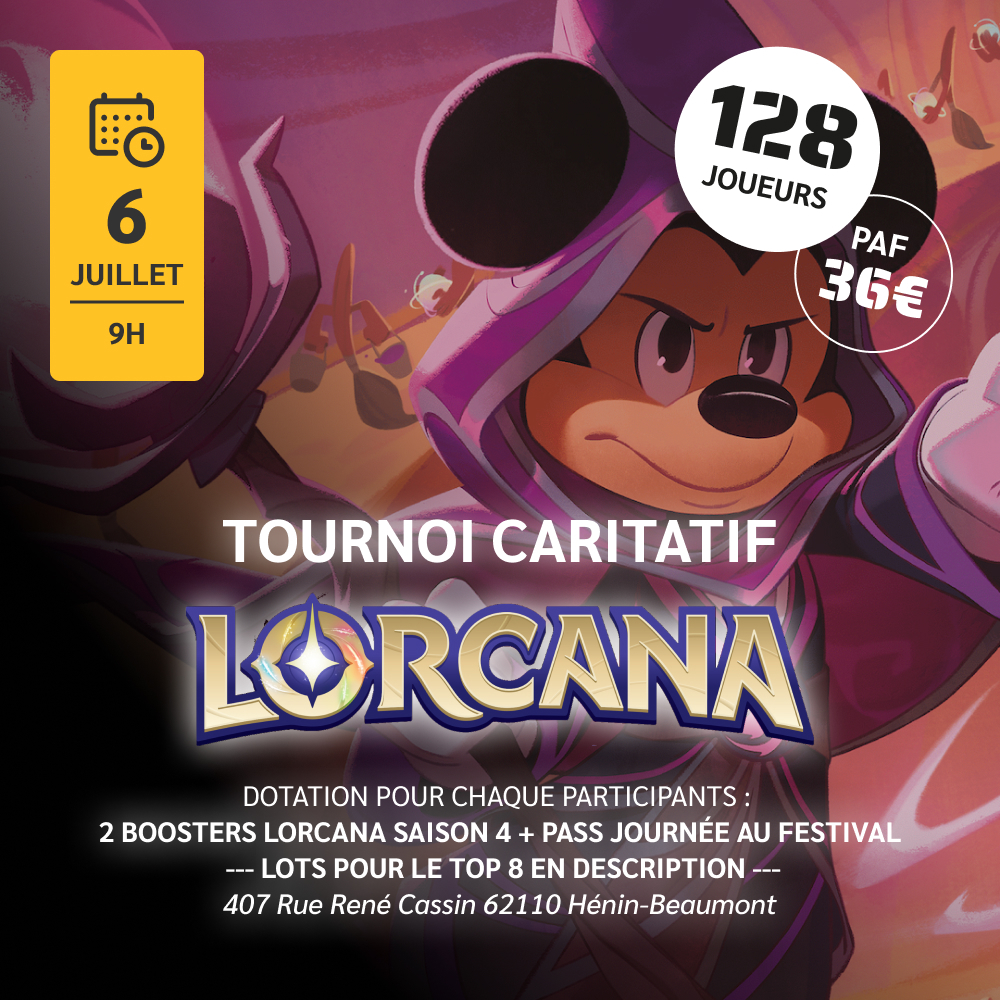 Tournoi Caritatif Lorcana solo 128 joueurs